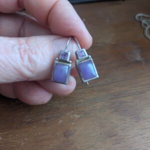Purple Square Drop Earrings - Women Jewelry
